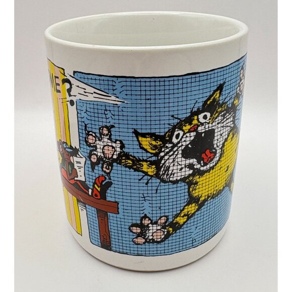 Gary Patterson Anybody Home? Cartoon Coffee Mug Cat Mice Comic Retro 80s - Picture 9 of 10